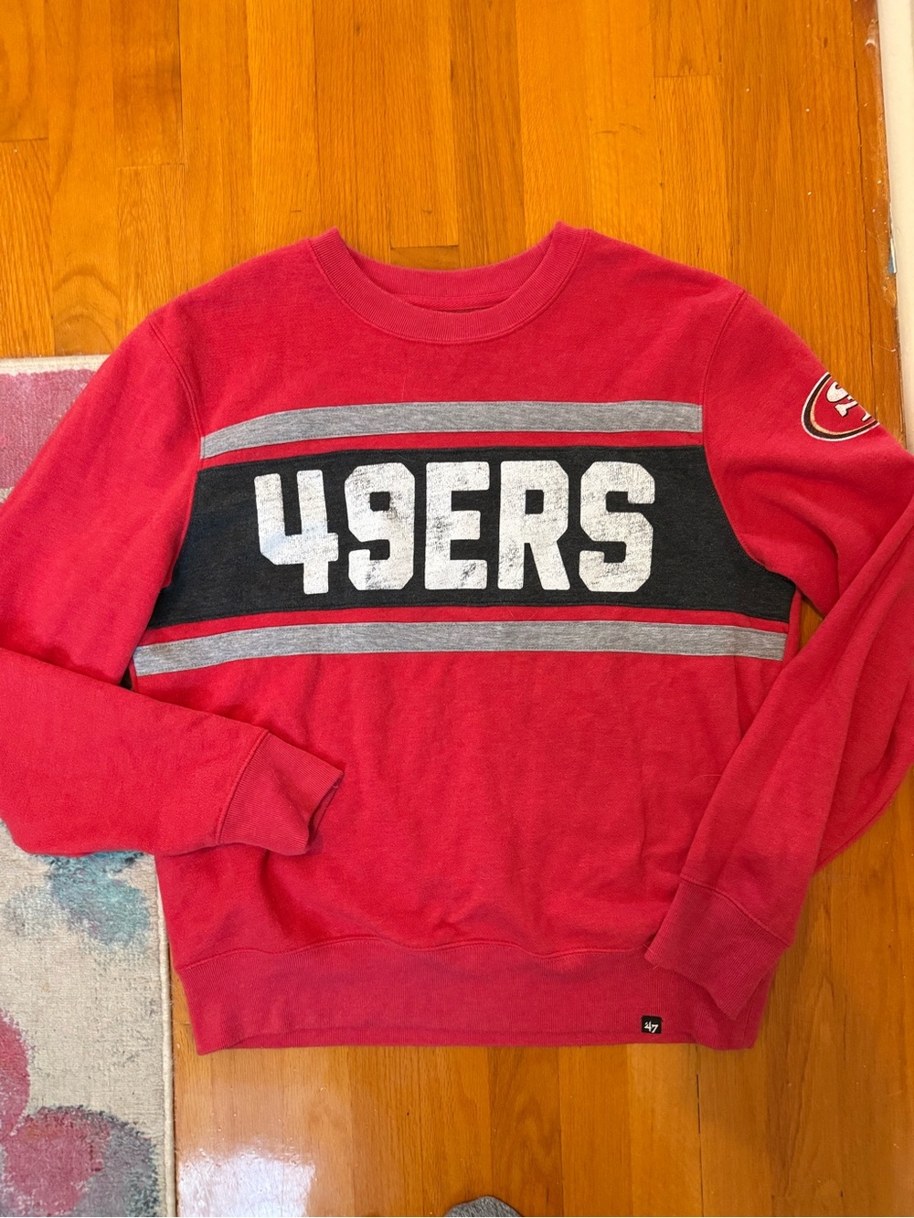 Men's Red 49ERS Crewneck Sweatshirt by '47